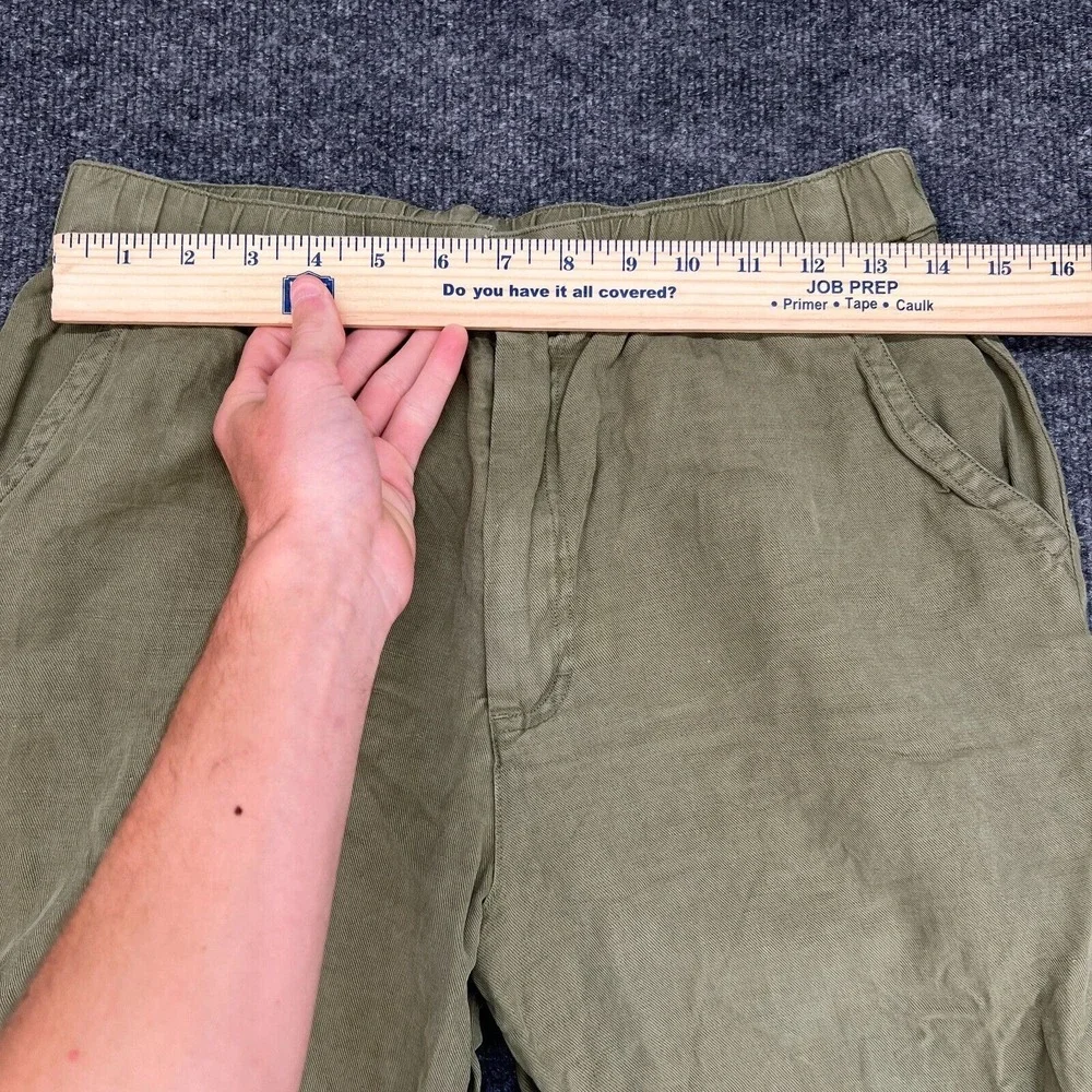 Alex Mill Pants Men's Small Linen Blend Button Joggers Green Outdoor